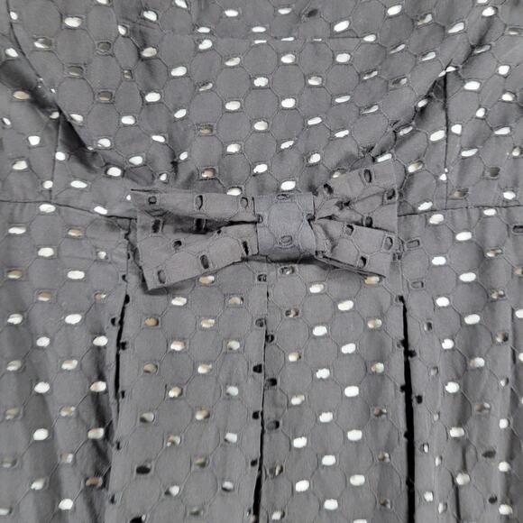 Torrid Womens Eyelet Top 20 Black Strapless Balloon Hem Lined Pleated - Picture 4 of 12